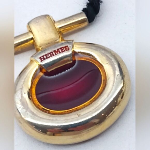 Hermes Enamel Perfume Pendant Necklace Vintage Authentic - Picture 9 of 16